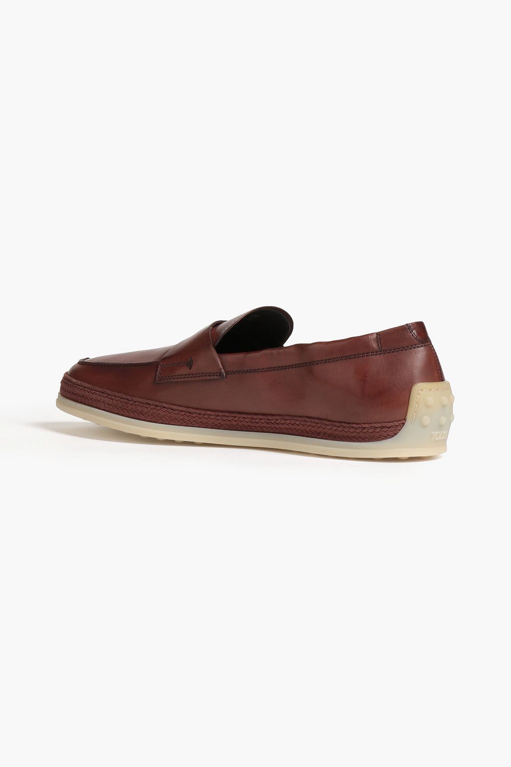 TOD'S Jute-trimmed leather driving shoes