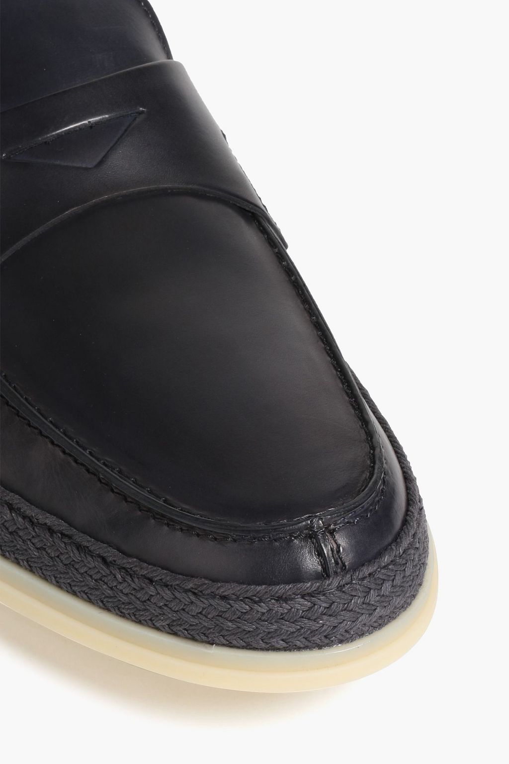 TOD'S Jute-trimmed leather driving shoes
