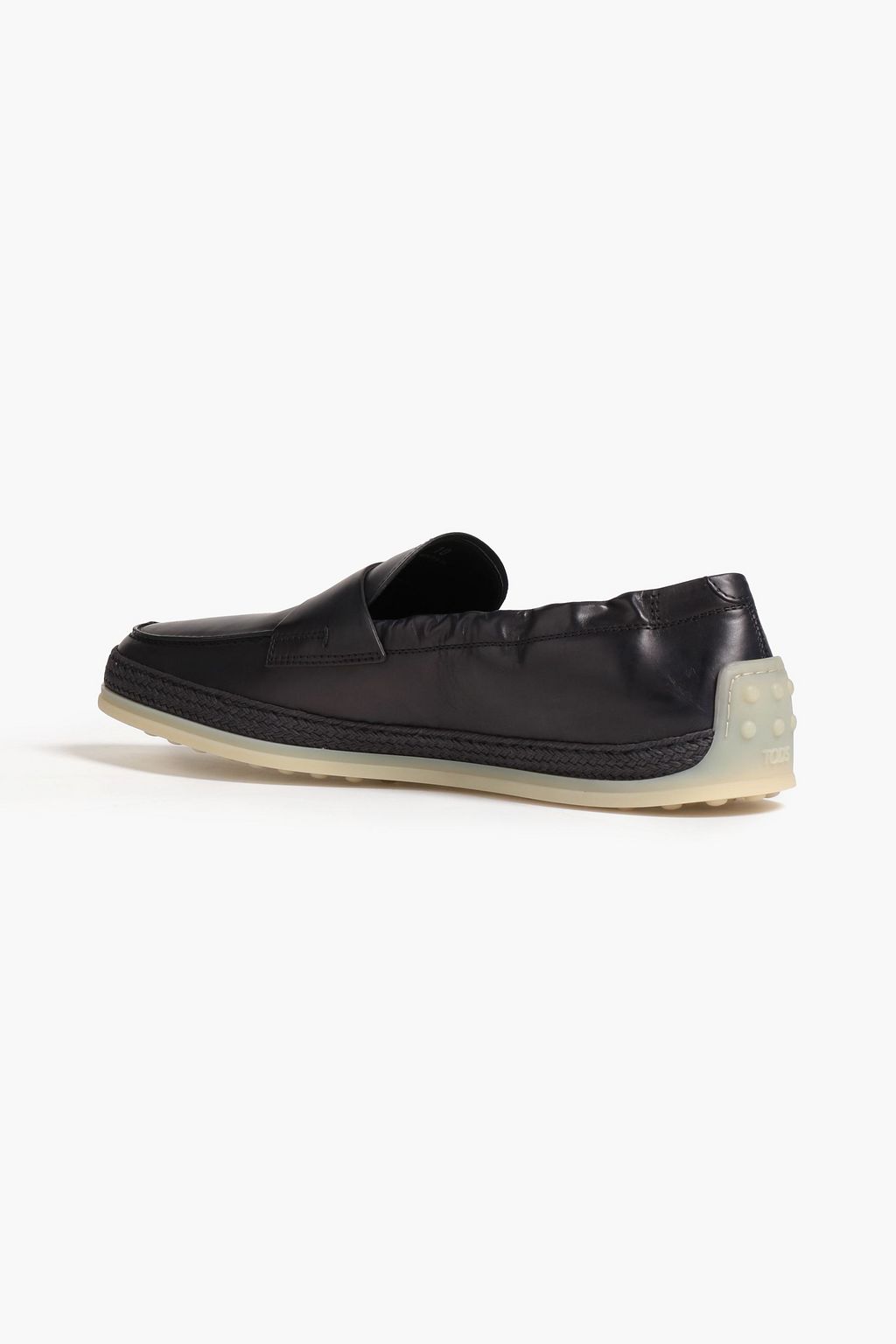 TOD'S Jute-trimmed leather driving shoes