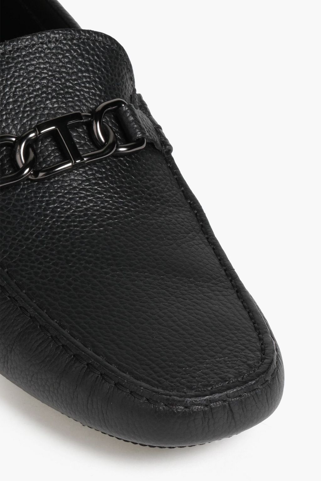 TOD'S Logo-embellished pebbled-leather driving shoes