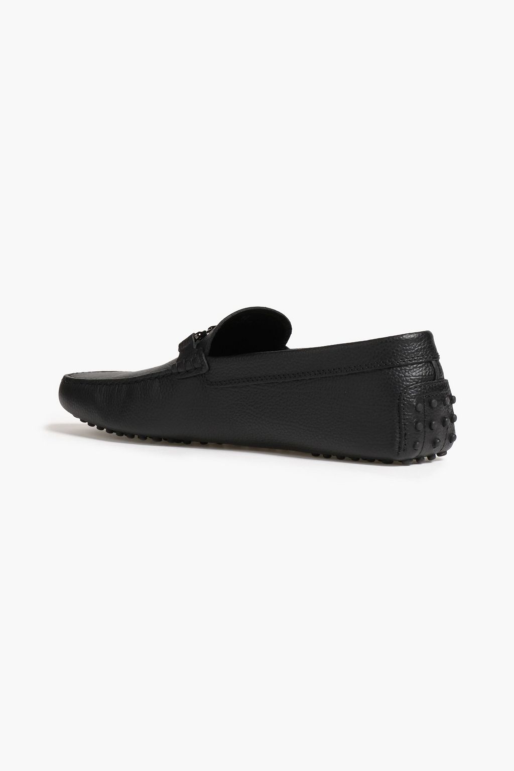 TOD'S Logo-embellished pebbled-leather driving shoes