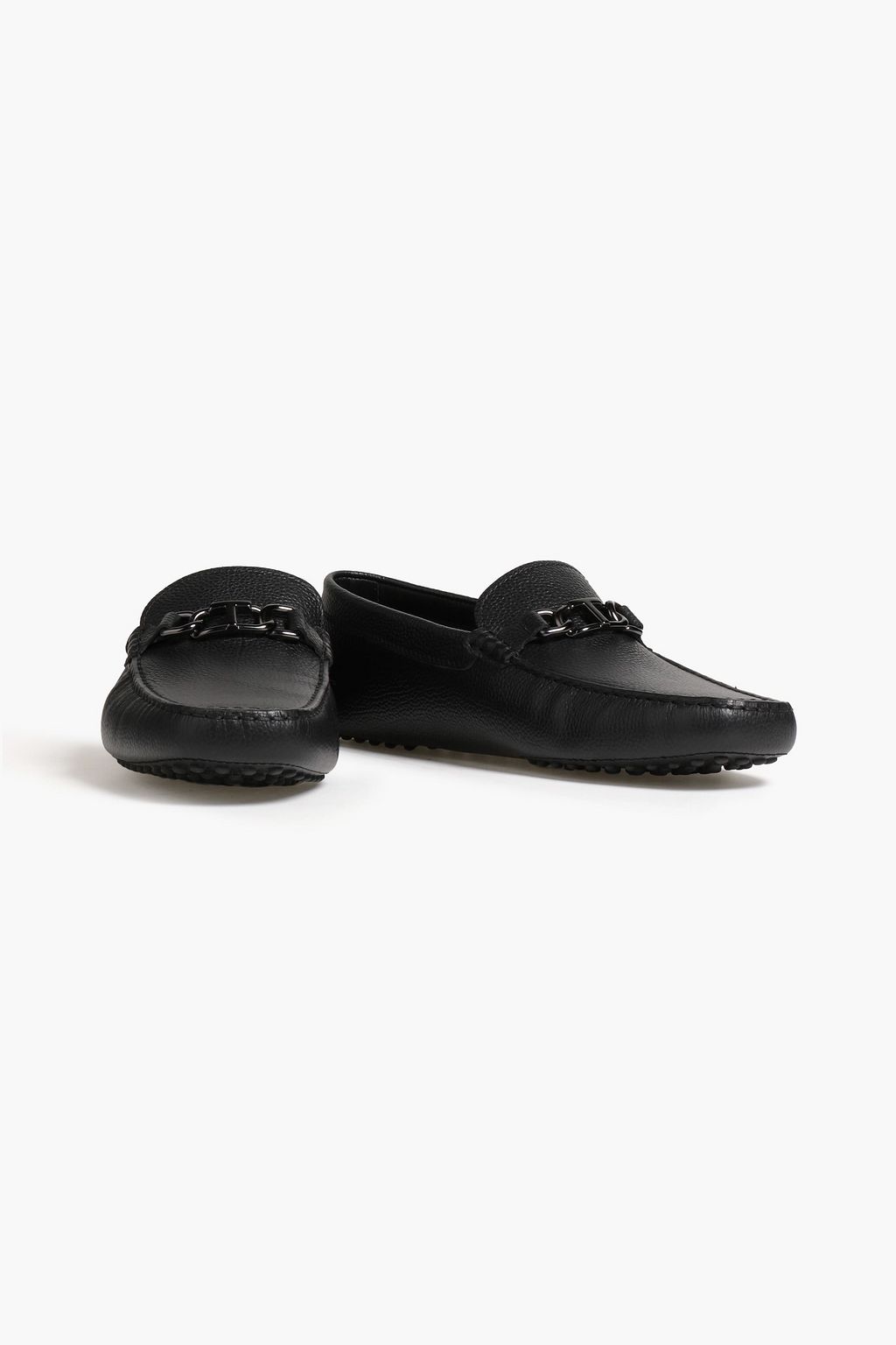 TOD'S Logo-embellished pebbled-leather driving shoes