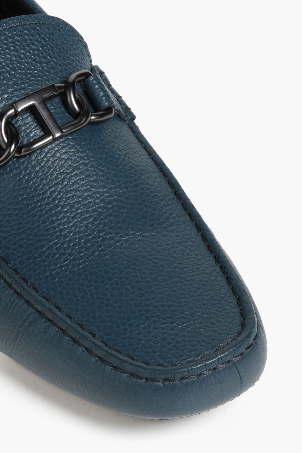 TOD'S Logo-embellished pebbled-leather driving shoes
