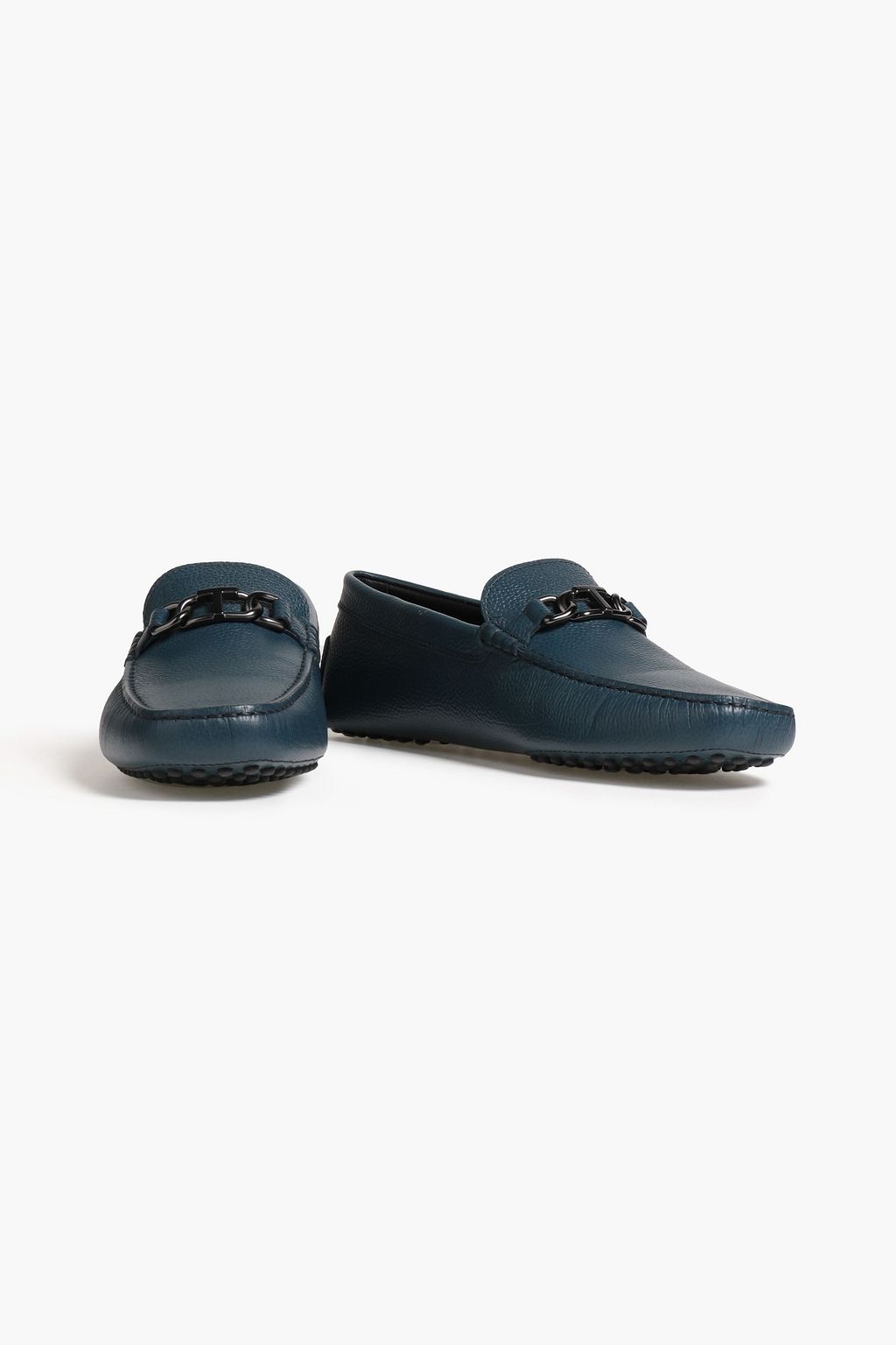 TOD'S Logo-embellished pebbled-leather driving shoes