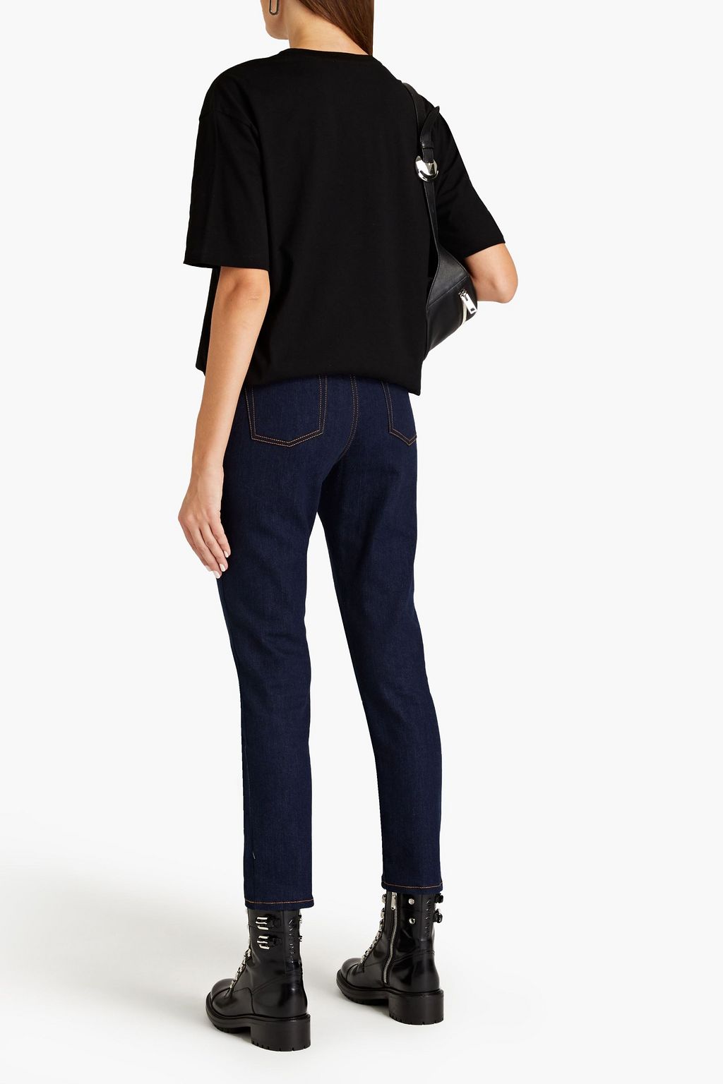 MCQUEEN Cropped mid-rise tapered jeans