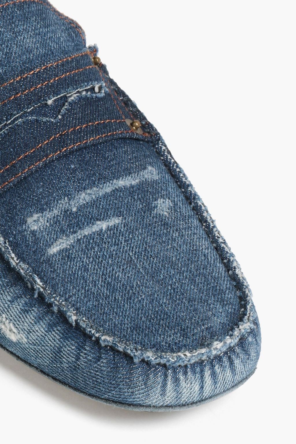 TOD'S Gommino distressed denim driving shoes