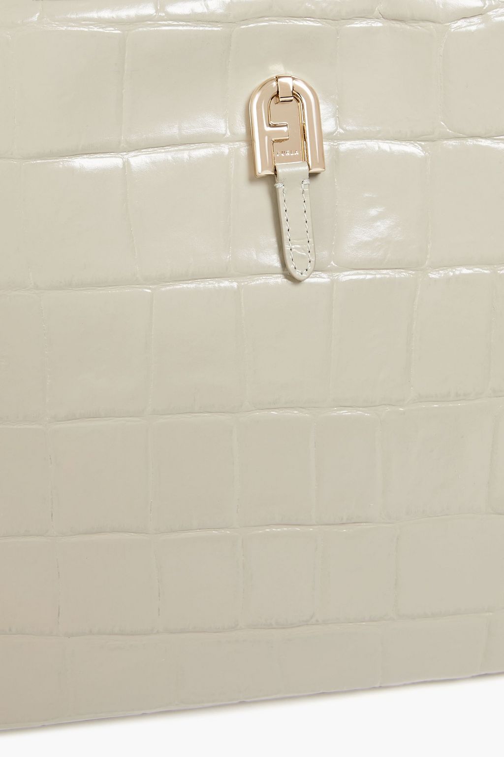 FURLA Palazzo croc-effect leather shoulder bag