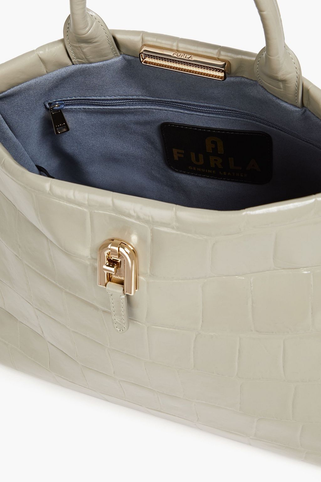 FURLA Palazzo croc-effect leather shoulder bag