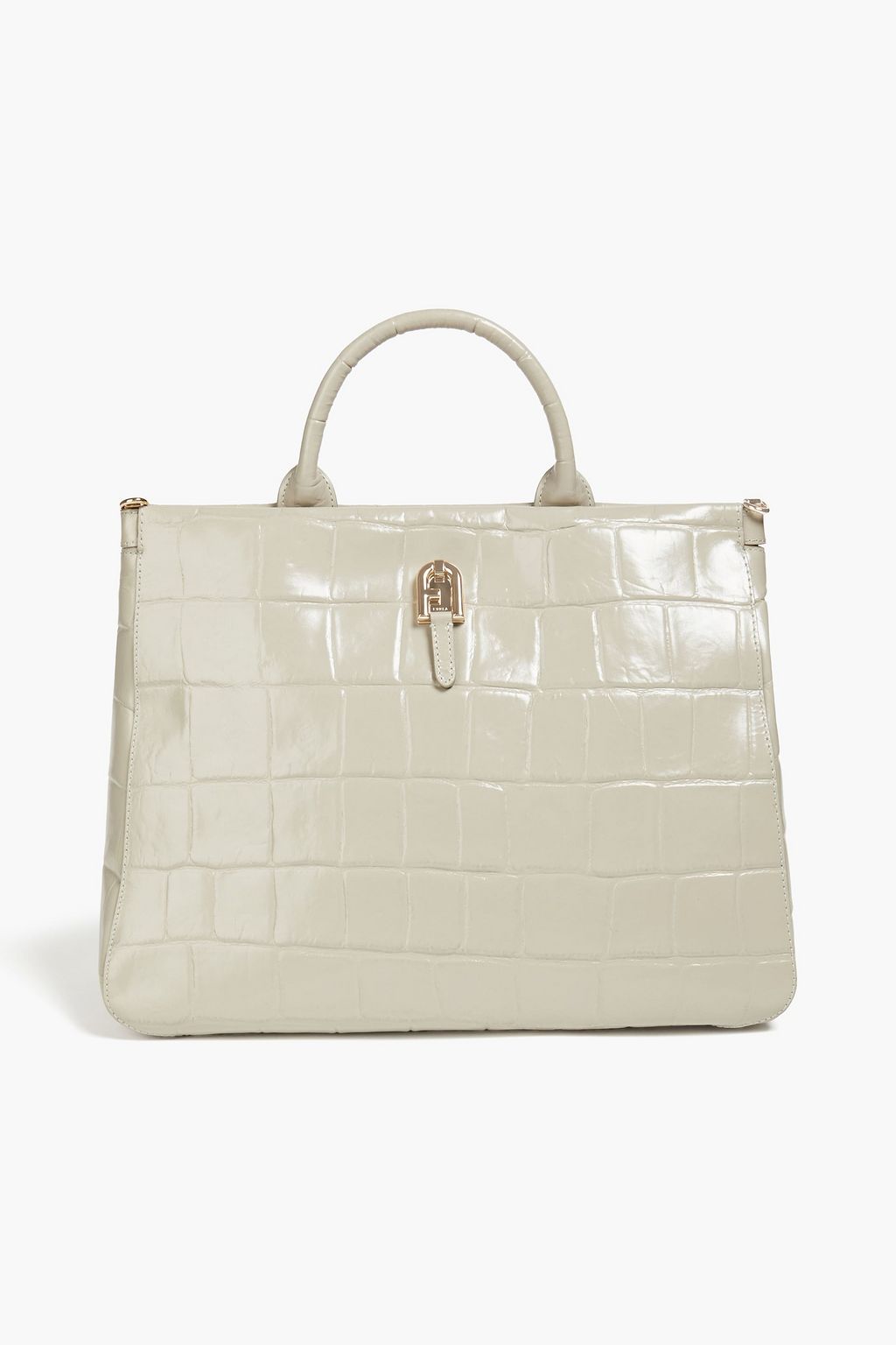 FURLA Palazzo croc-effect leather shoulder bag