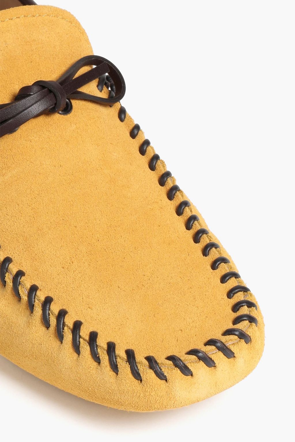 TOD'S Laccetto leather-trimmed suede driving shoes