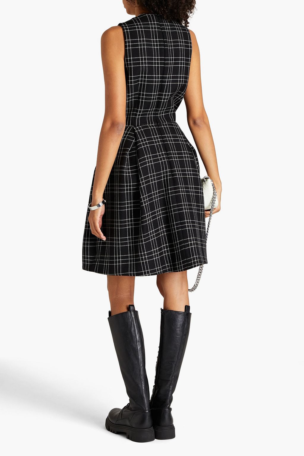 checked wool dress