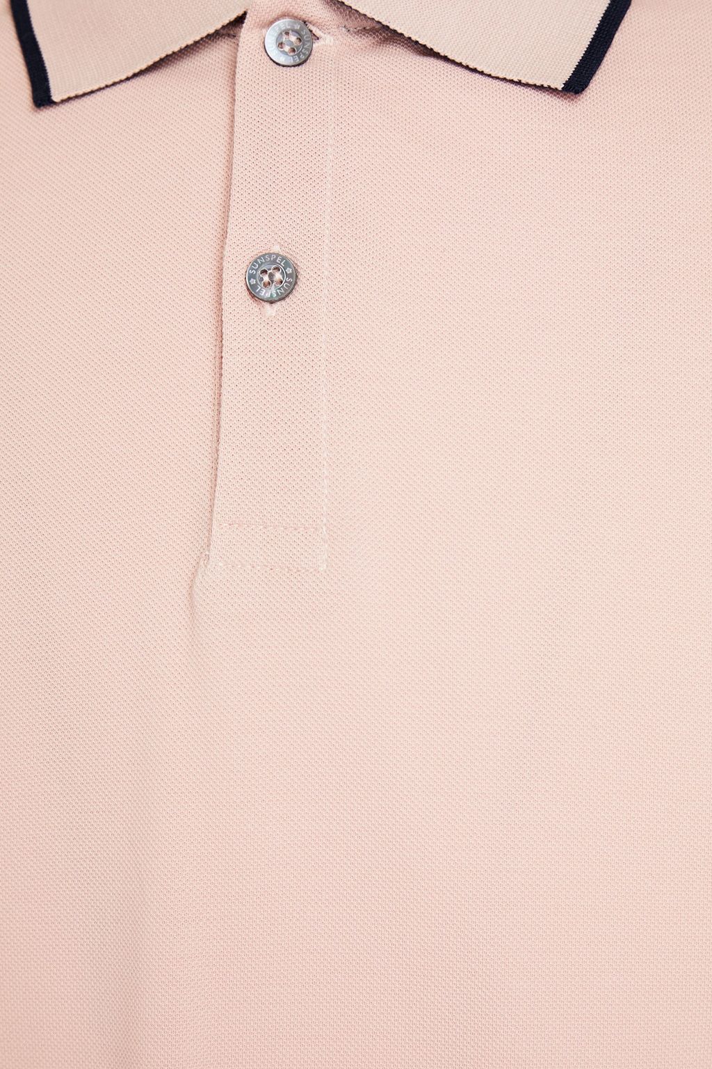 SUNSPEL Two-tone cotton-piqué polo shirt