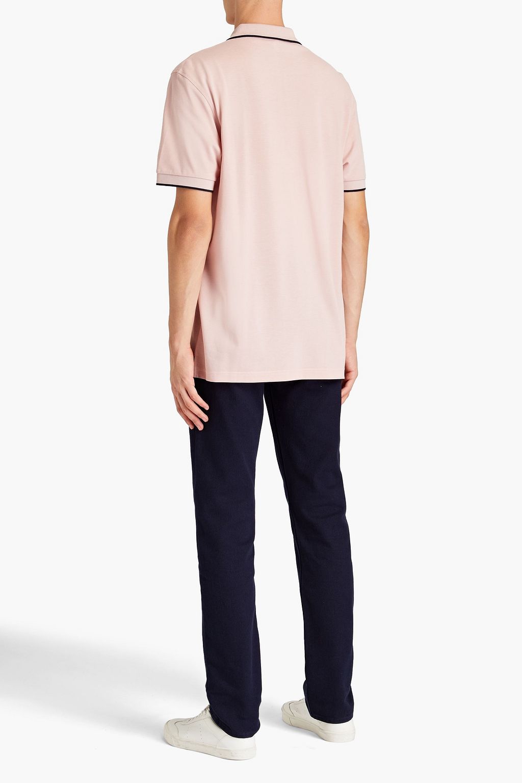 SUNSPEL Two-tone cotton-piqué polo shirt