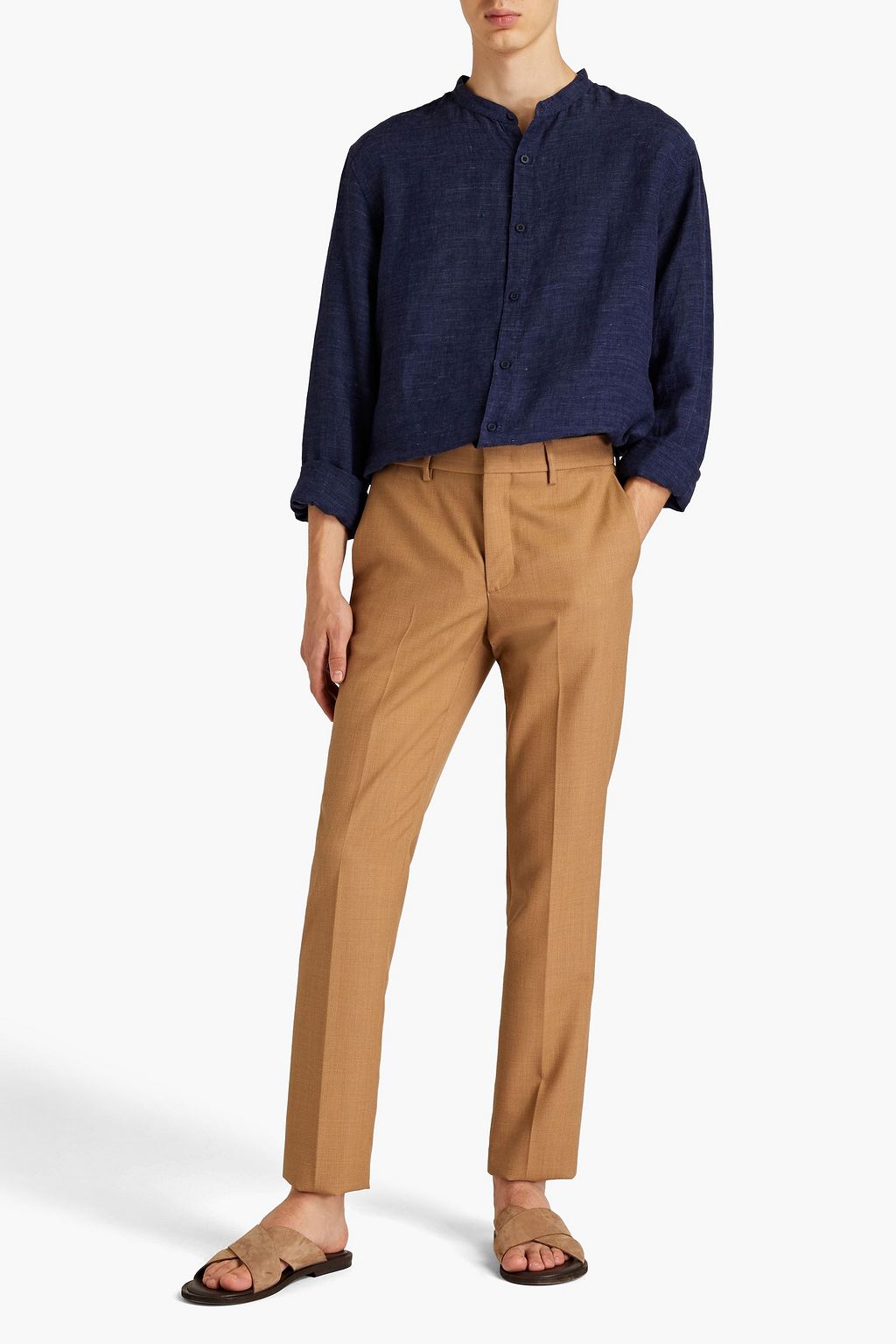 SUNSPEL Mélange slub linen shirt