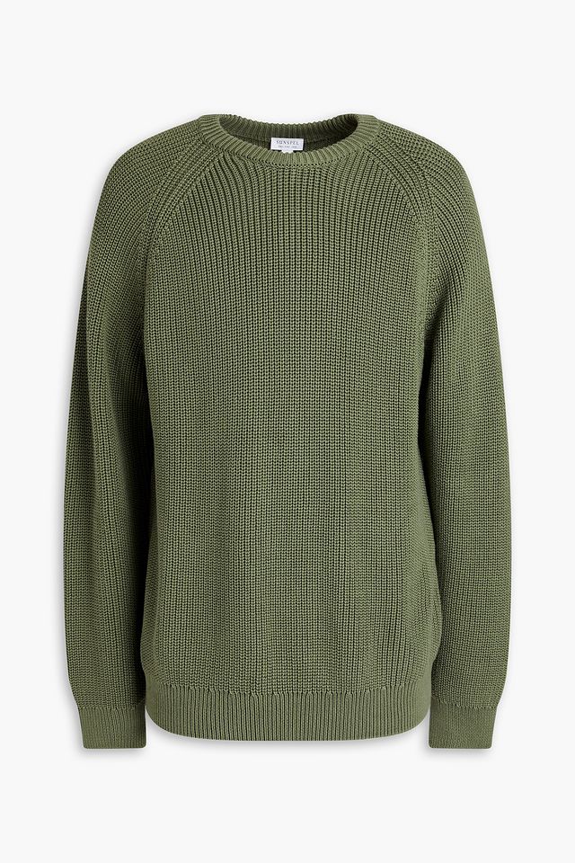 Ribbed cotton sweater