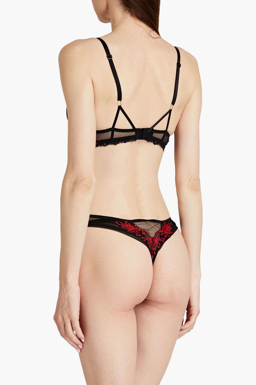 LISE CHARMEL Hoch sitzendes Höschen aus Stretch-Tüll mit Stickereien