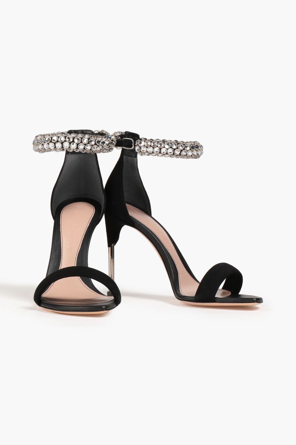 ALEXANDER MCQUEEN Sandalen aus Veloursleder mit Verzierung