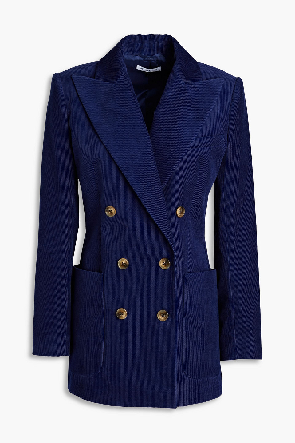 Bella Freud Bianca Peak-lapel Corduroy Jacket In Indigo
