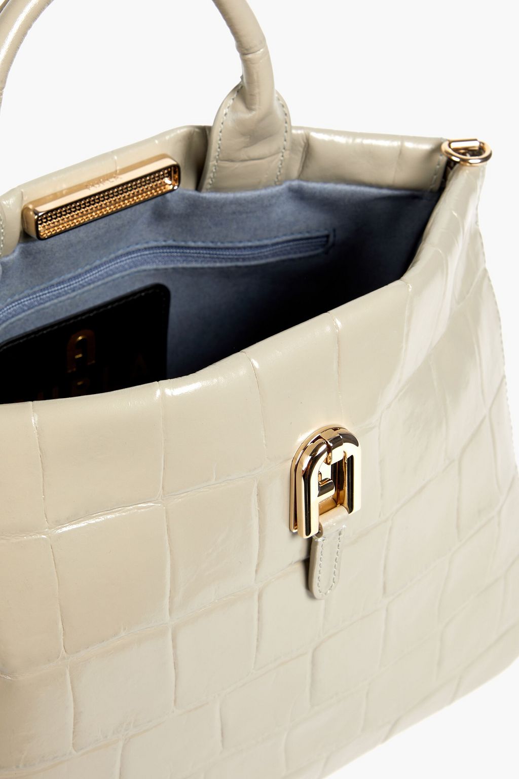 FURLA Palazzo croc-effect leather tote