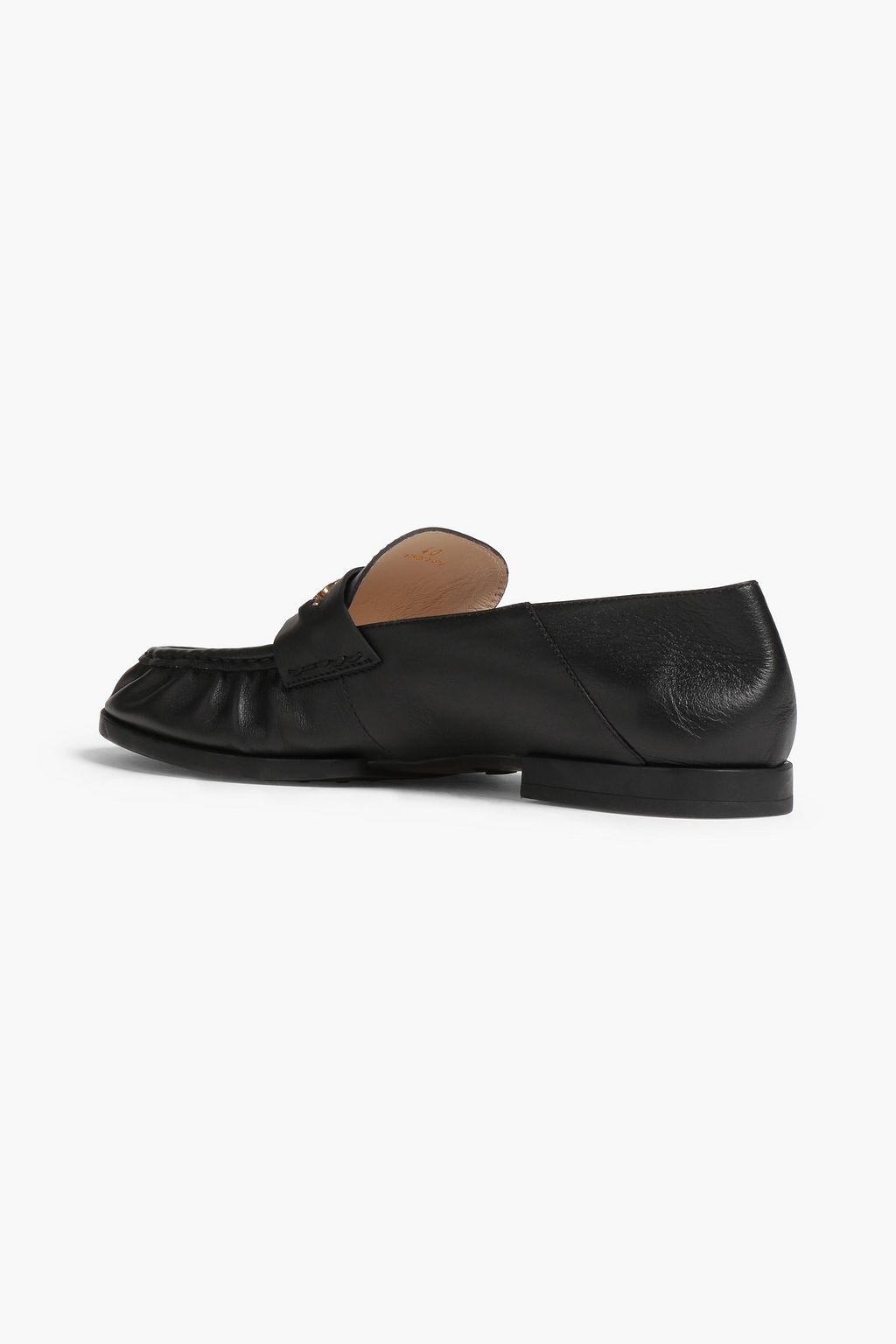 TOD'S Gathered pebbled-leather loafers