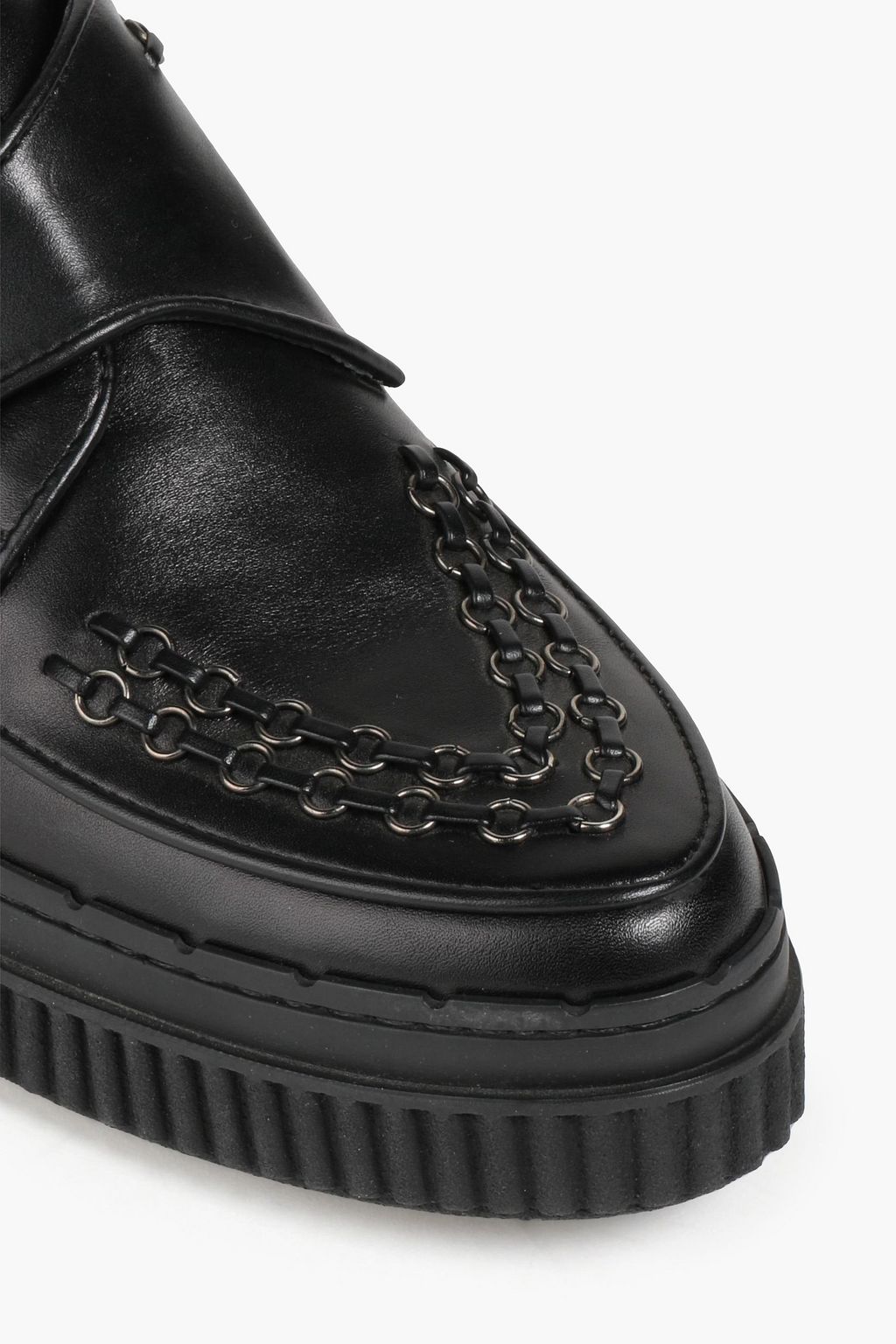 TOD'S حذاء بروغ من الجلد من لونين بنعل سميك مزين بزخارف
