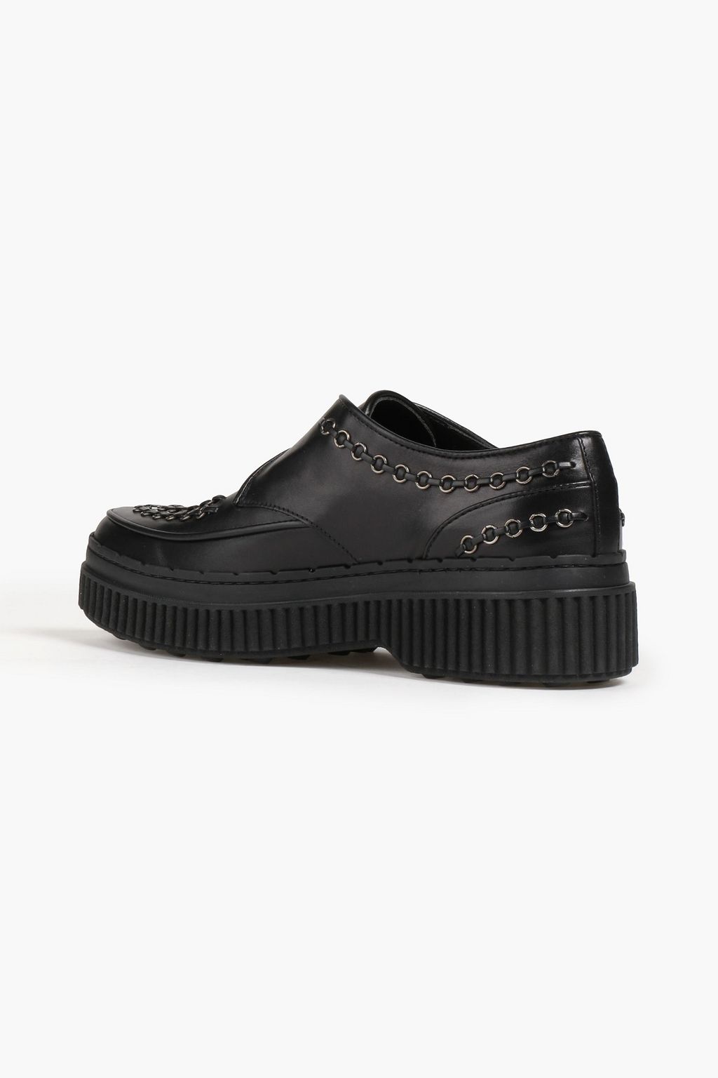 TOD'S حذاء بروغ من الجلد من لونين بنعل سميك مزين بزخارف