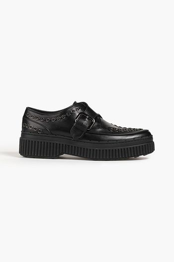 TOD'S حذاء بروغ من الجلد من لونين بنعل سميك مزين بزخارف