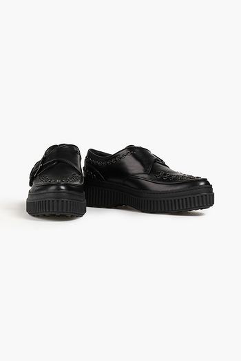 TOD'S حذاء بروغ من الجلد من لونين بنعل سميك مزين بزخارف