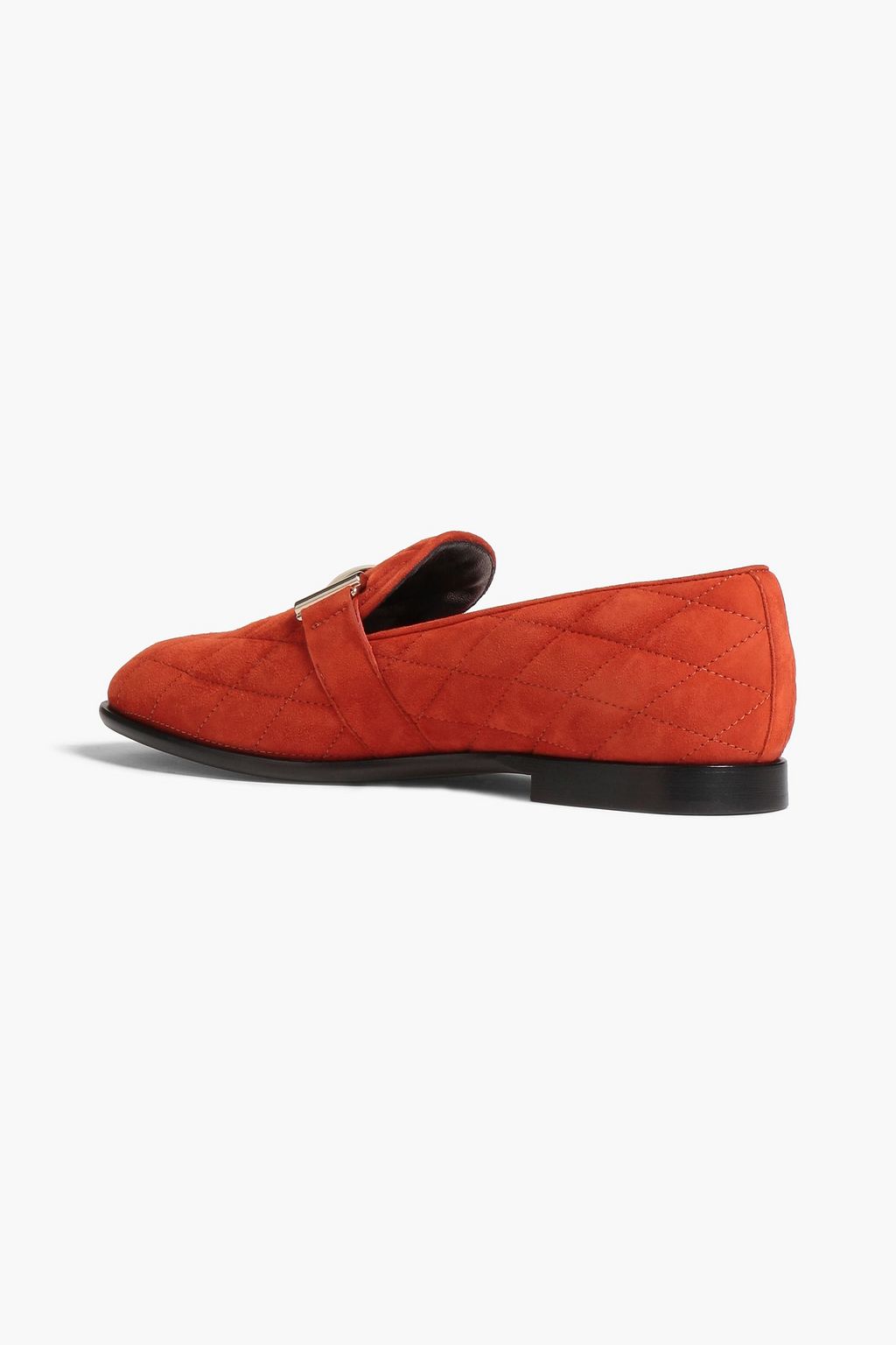 TOD'S Embellished quilted suede loafers