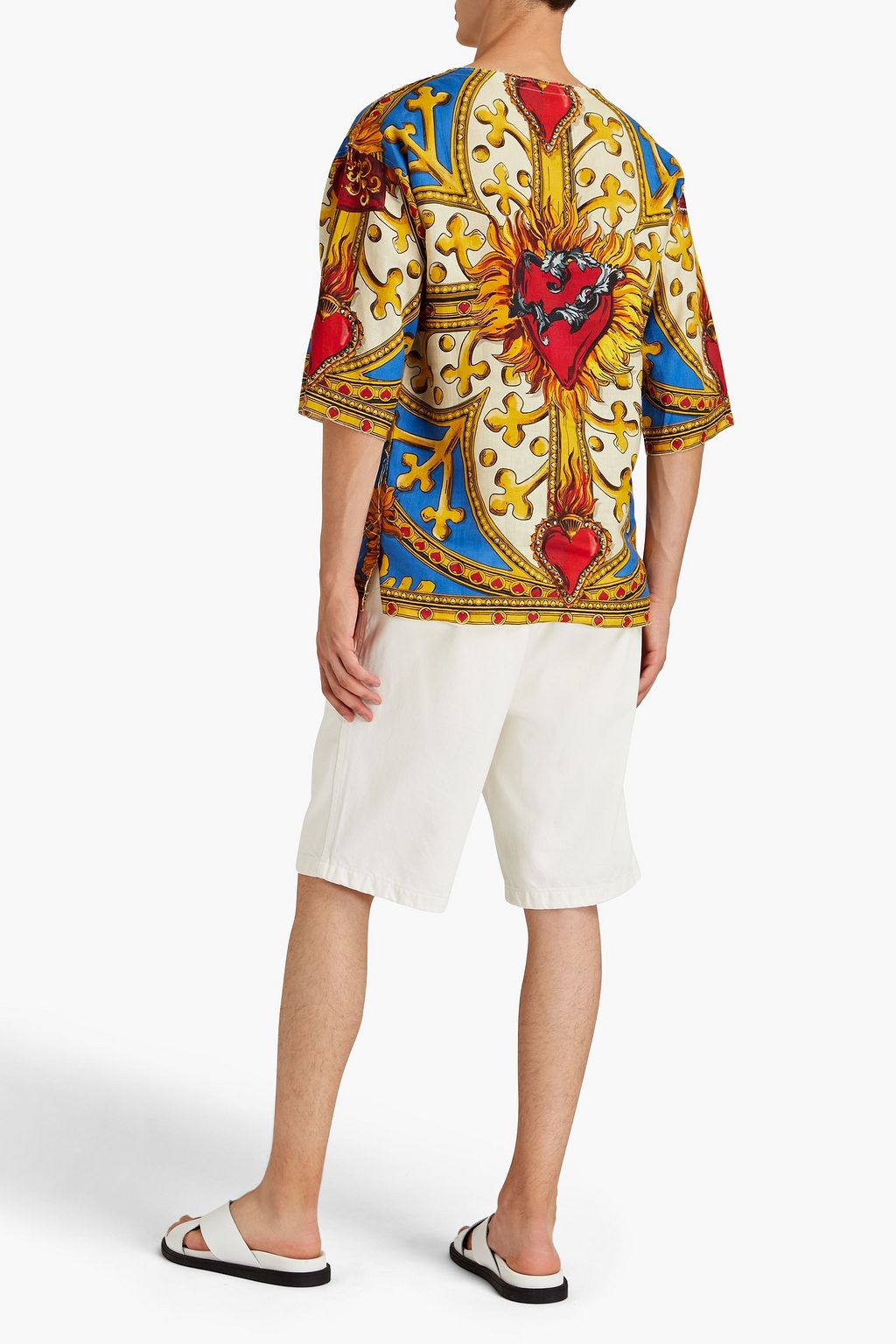 DOLCE&GABBANA Printed linen T-shirt