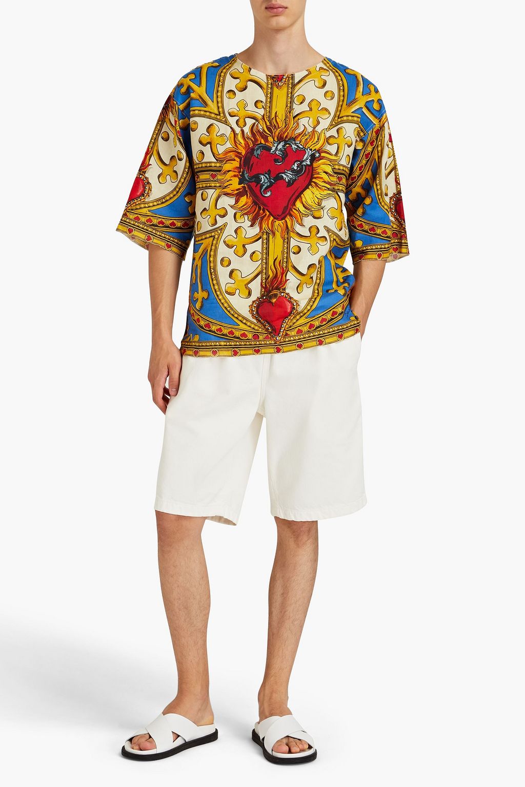 DOLCE&GABBANA Printed linen T-shirt