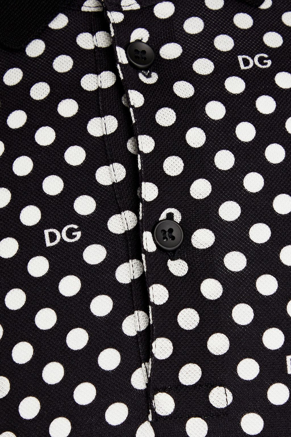 DOLCE&GABBANA Slim-fit polka-dot cotton-piqué polo shirt