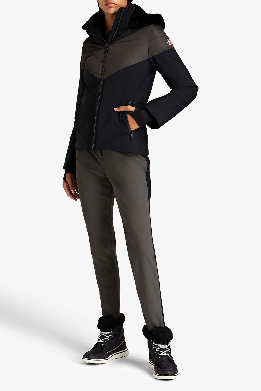 FUSALP Anne Future two-tone hooded ski jacket