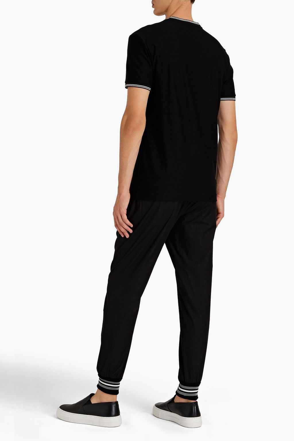 DOLCE & GABBANA Tapered cotton-poplin sweatpants