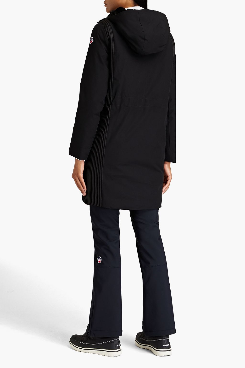 FUSALP Ally ribbed knit-paneled shell hooded coat