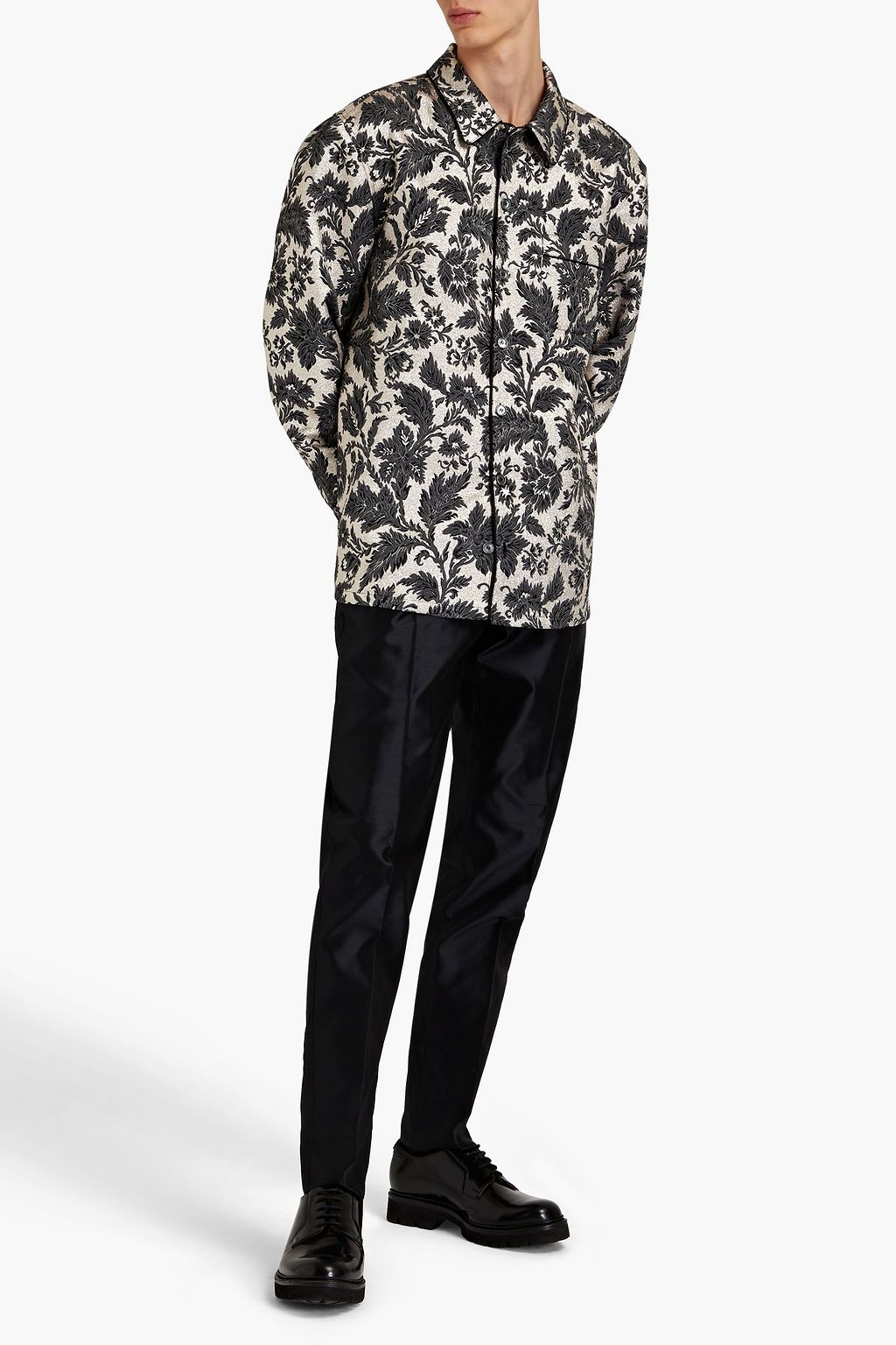 DOLCE&GABBANA Tapered silk-shantung pants