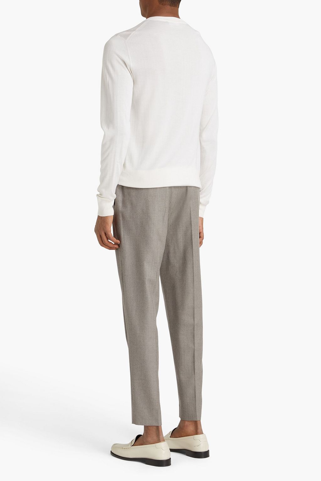 DOLCE & GABBANA T-Shirt aus Seiden-Jersey mit Henley-Kragen