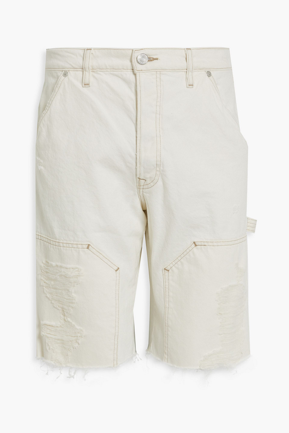 Frame Distressed Denim Shorts In Multi