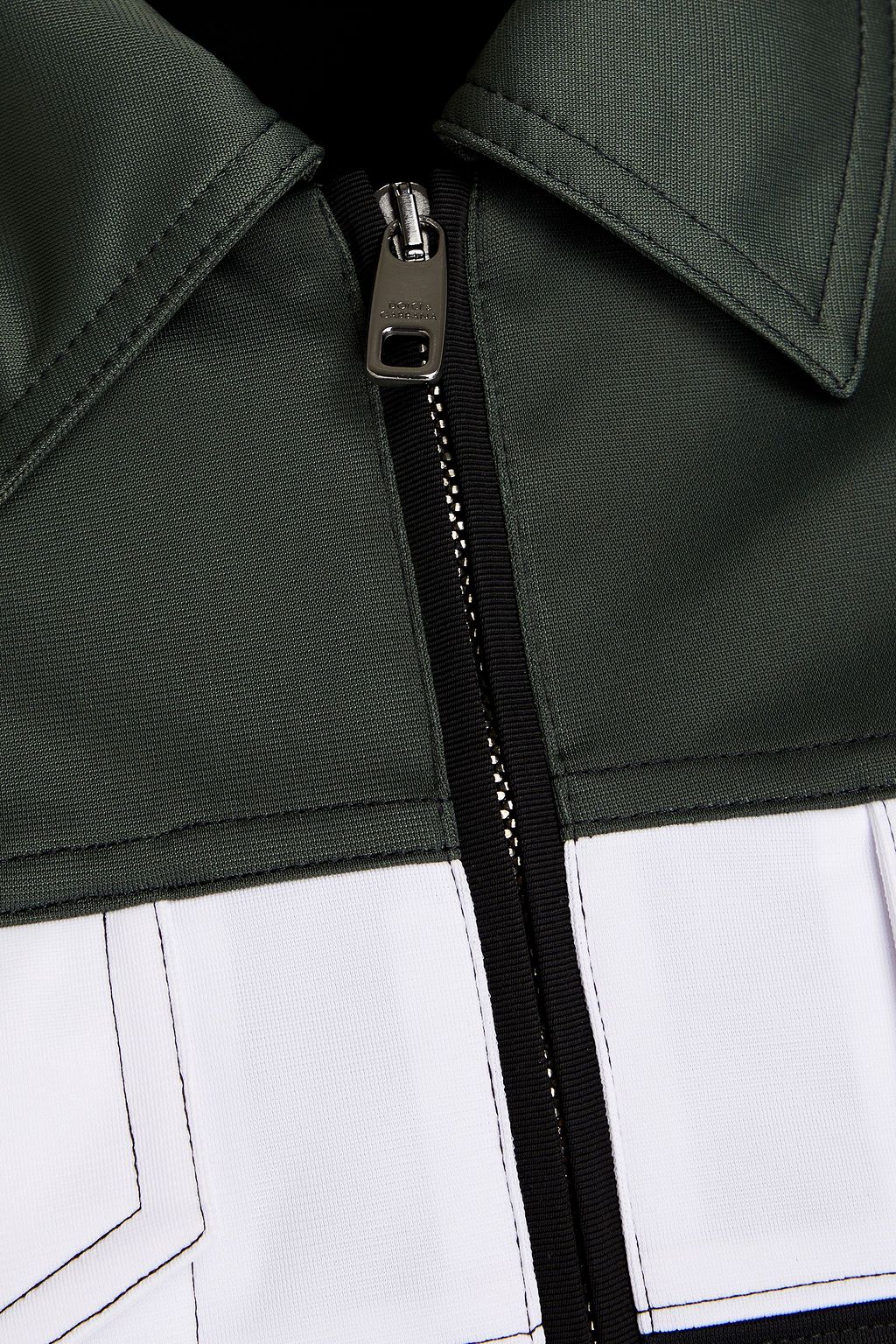 DOLCE & GABBANA Jacquard-trimmed color-block satin-jersey track jacket