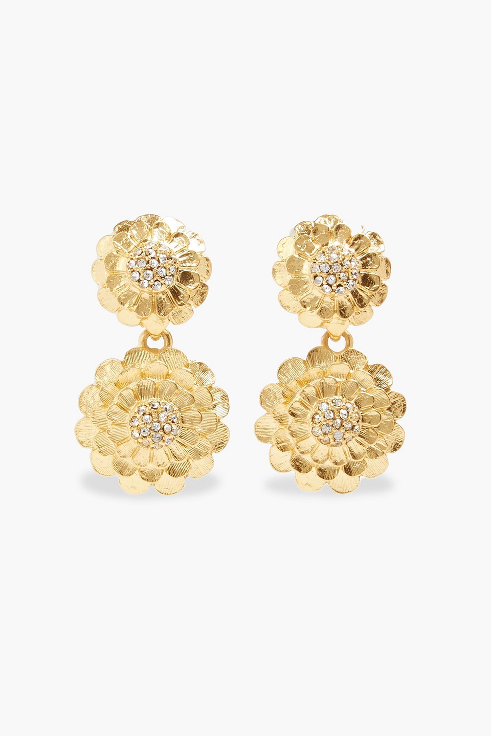 Kenneth Jay Lane Gold-tone Crystal Earrings