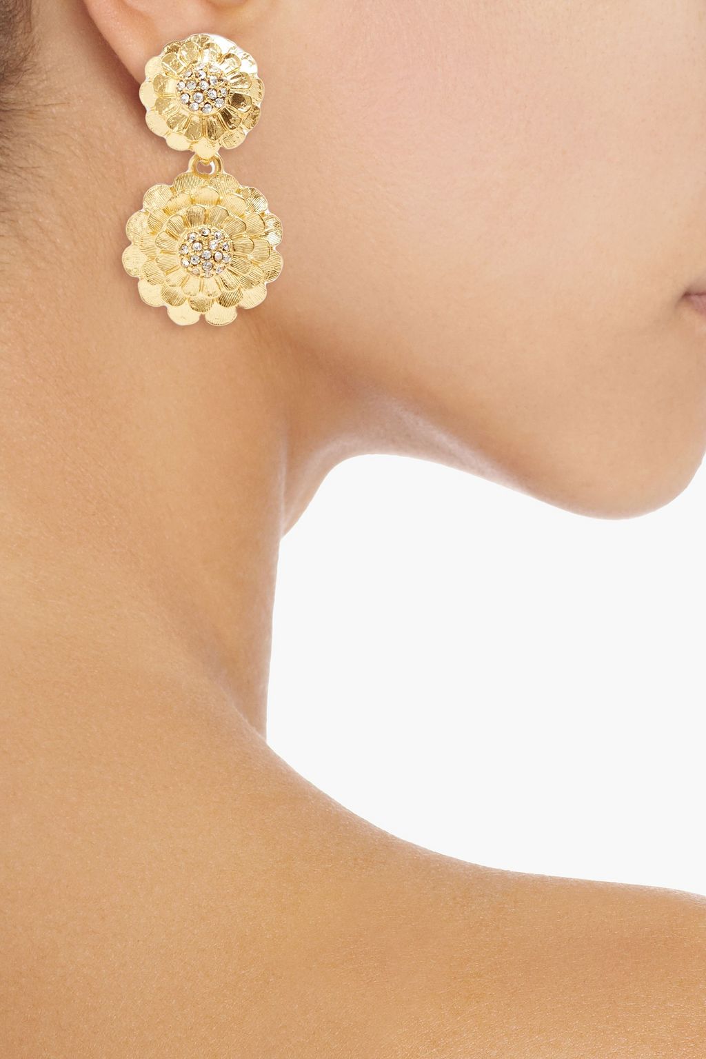 KENNETH JAY LANE Gold-tone crystal earrings