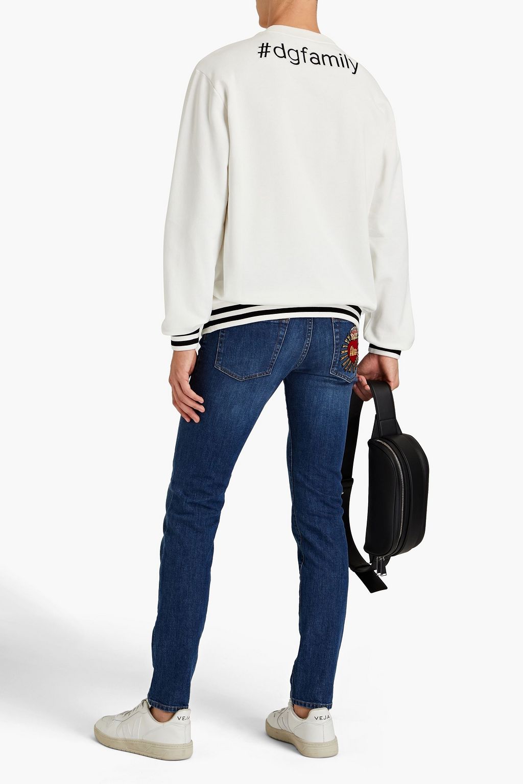 DOLCE&GABBANA Appliquéd French cotton-terry sweatshirt