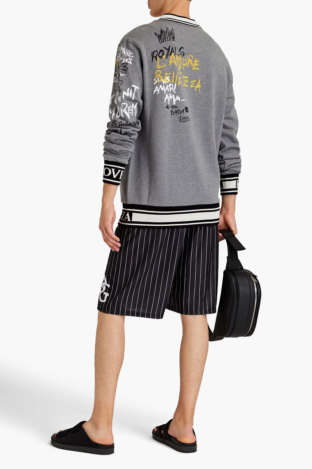 DOLCE & GABBANA Printed French cotton-terry sweatshirt