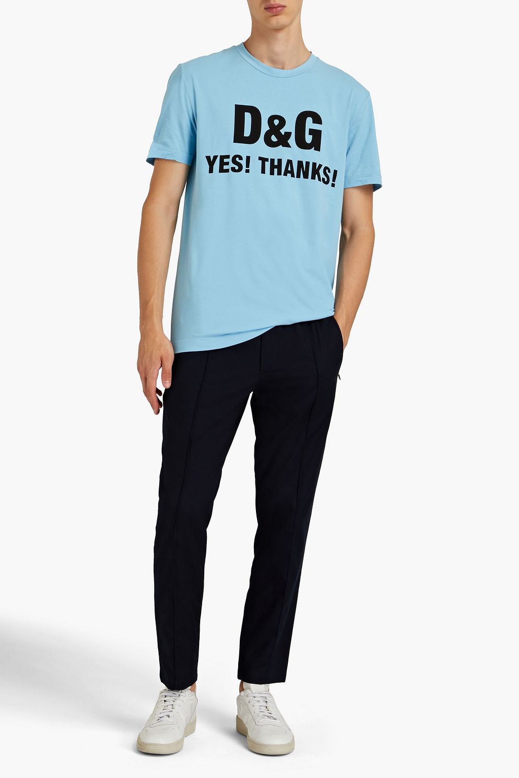 DOLCE & GABBANA Printed stretch-cotton jersey T-shirt