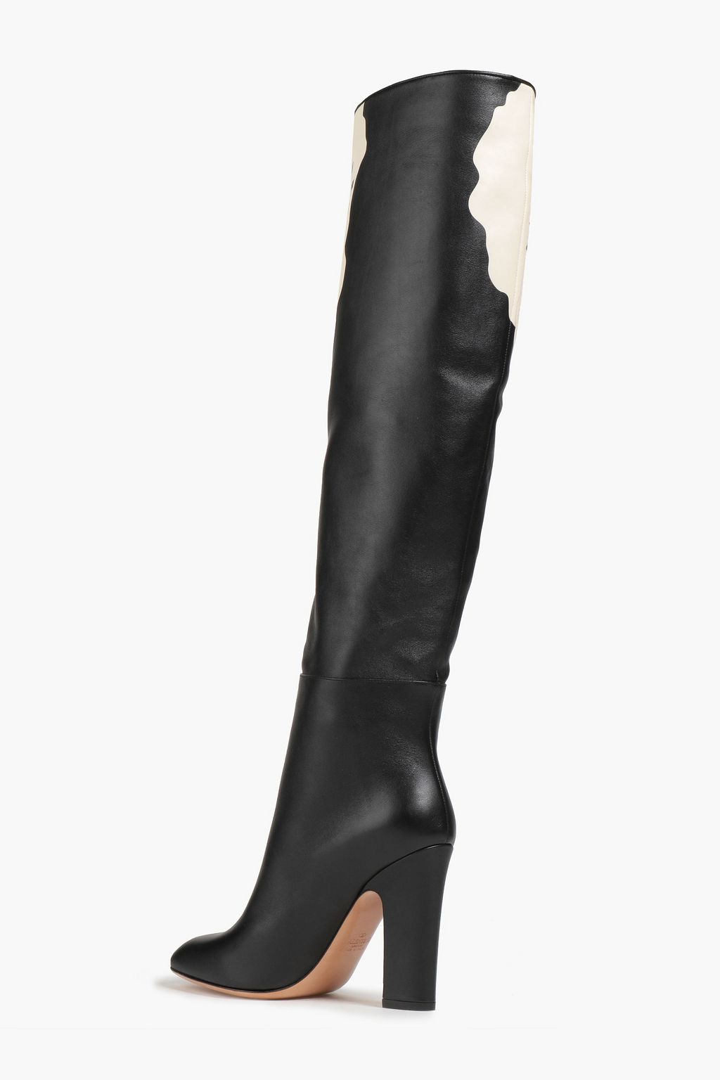 VALENTINO GARAVANI Printed leather over-the-knee boots