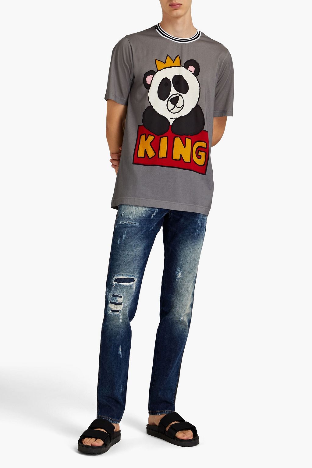 DOLCE & GABBANA Printed cotton-jersey T-shirt