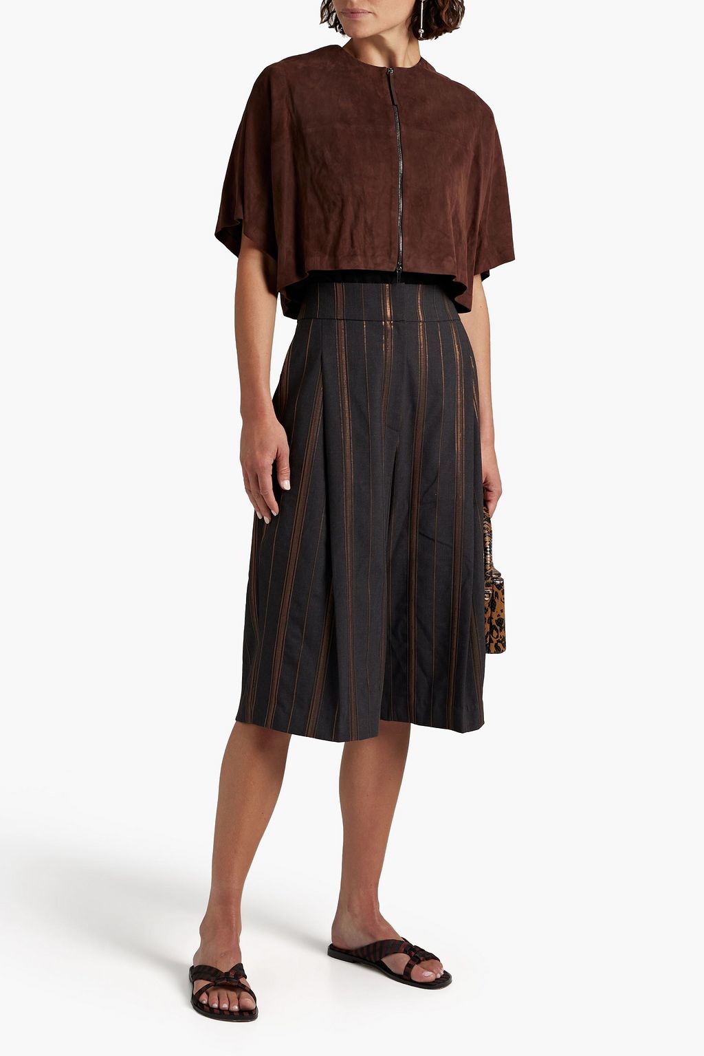 BRUNELLO CUCINELLI Sequin-embellished wool-blend culottes