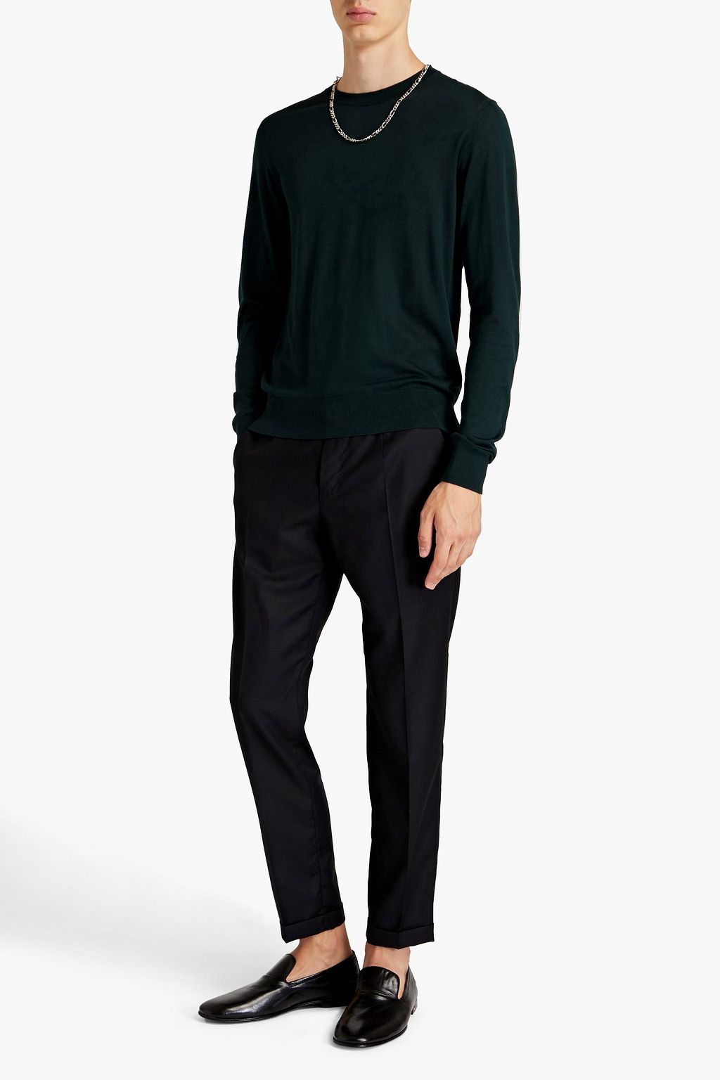 DOLCE & GABBANA Tapered wool-jacquard pants