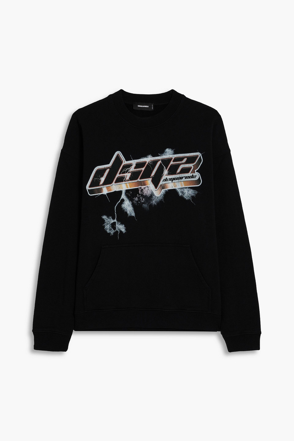 Dsquared2 Printed Cotton-fleece Sweatshirt In Black
