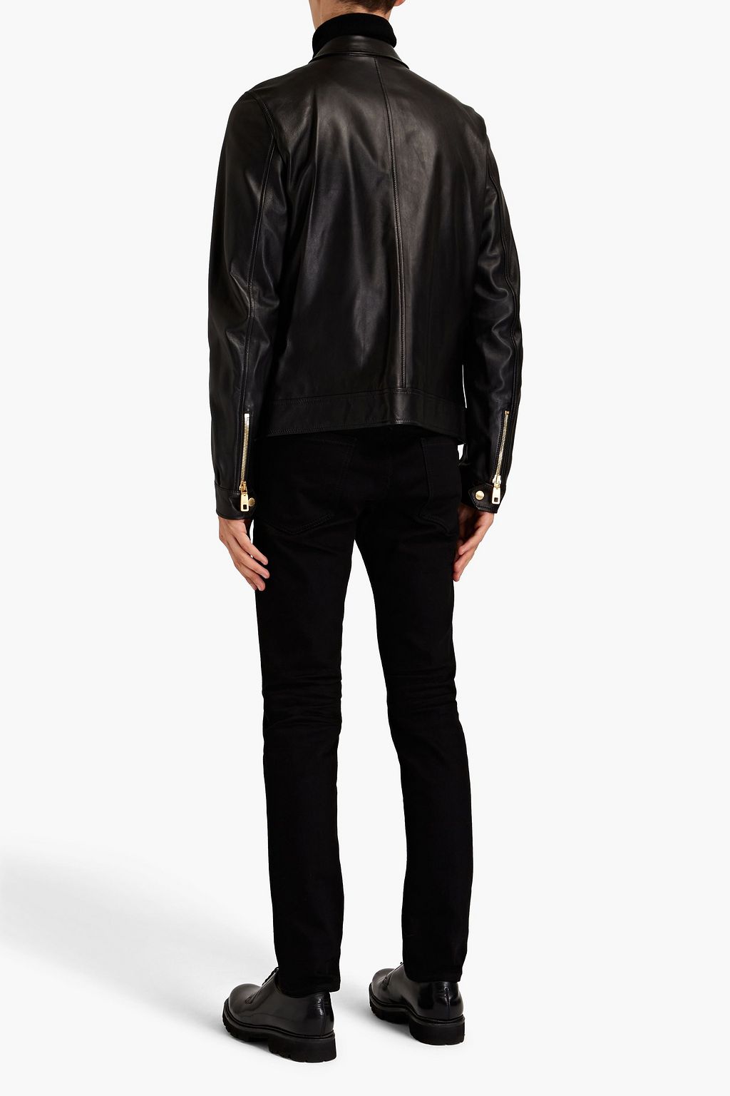 DOLCE&GABBANA Zip-detailed leather jacket
